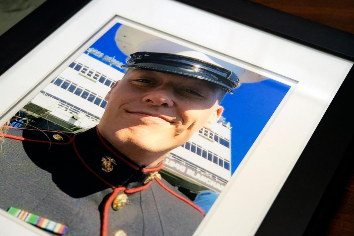 Cpl. Kindall Johnson, a veteran of the U.S. Marine Corps, killed himself with two bullets to the heart outside a police station in 2015 in Springfield, Missouri. After a back injury, Johnson, 22, was medically retired from the Marine Corps. He spent his life wanting to be a Marine.