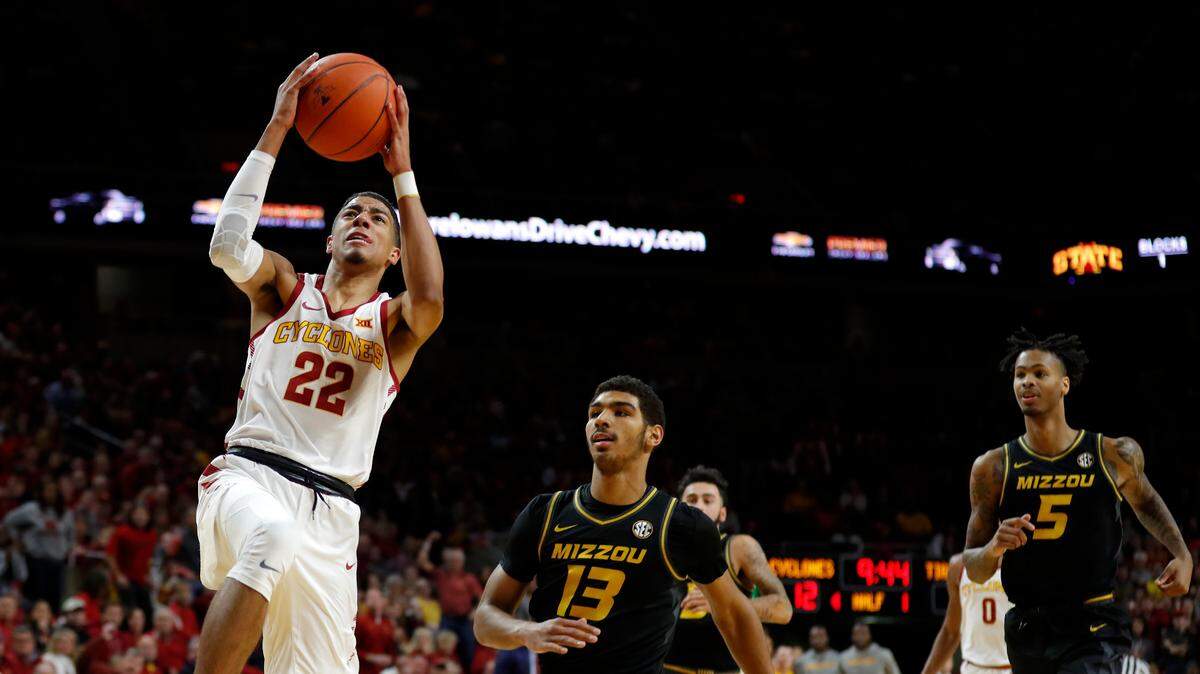 Iowa State guard Tyrese Haliburton got to the basket for a layup against Missouri in Friday’s game in Ames, Iowa.
