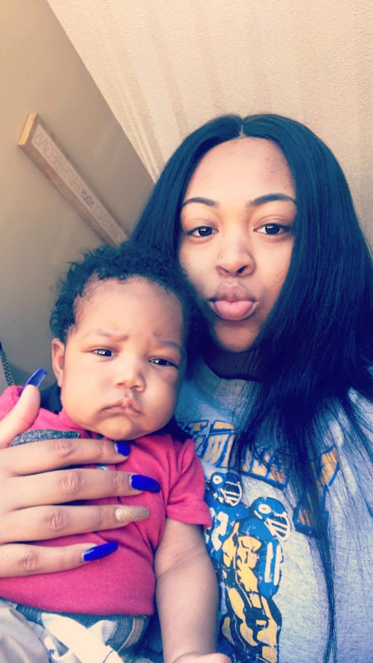 Simone Johnson with her son, Rámone Wooten Jr.