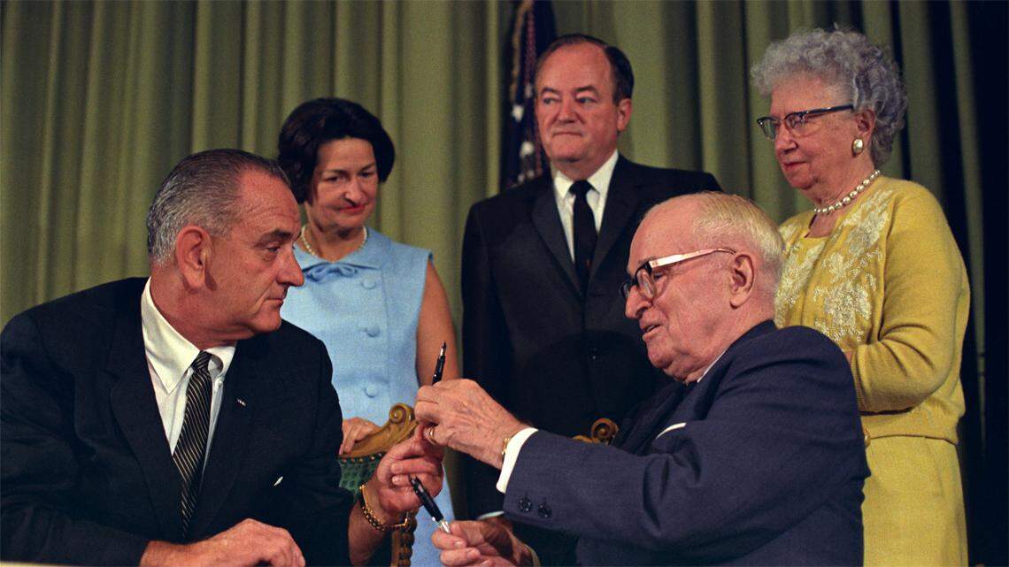 Sixty years ago, President Lyndon B. Johnson stood with former President Harry S. Truman to sign it into law in Independence. Now it’s been slashed.