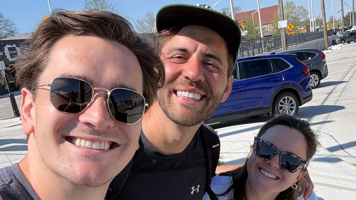 Chad Grittman, center, documented his walk on his Instagram account.