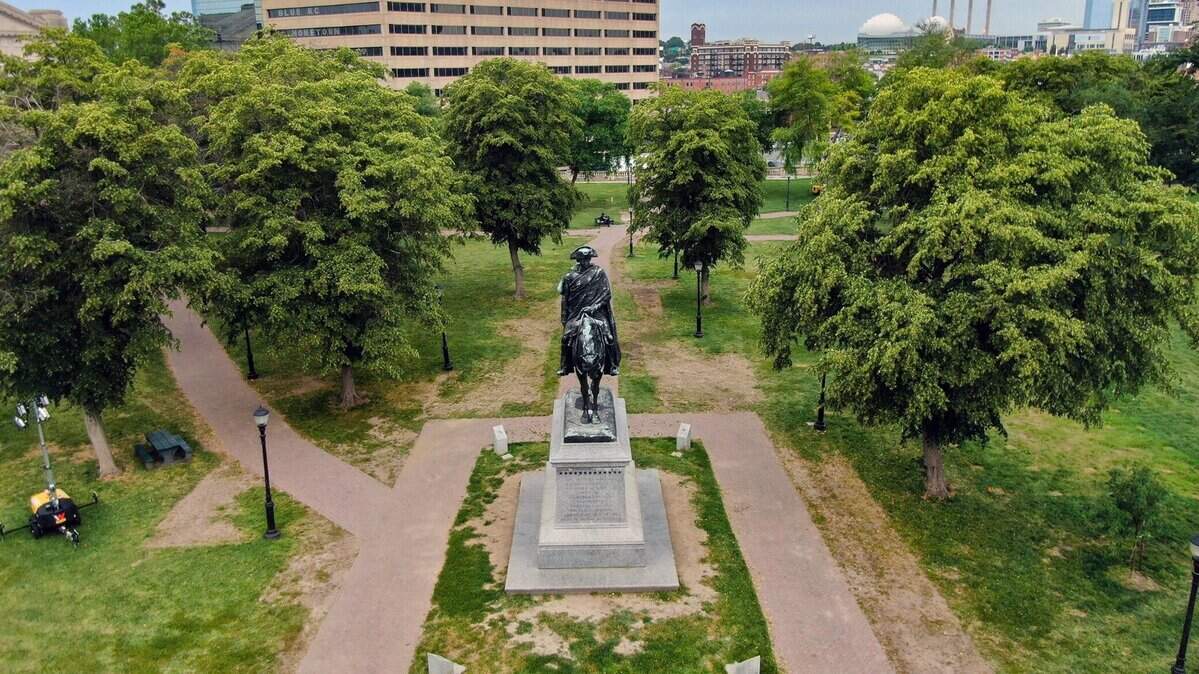 Washington Square Park, 100 E. Pershing Road, is 5-acre park located east of Union Station and north of Crown Center. The location, seen on June 17, 2025, is being discussed as a possible site for the Kansas City Royals downtown stadium.