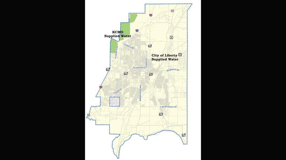 Area where Liberty provides water service.