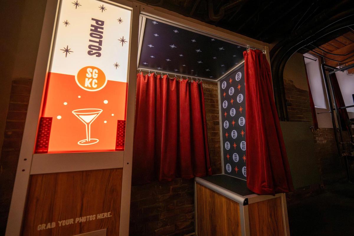 A photo booth stands inside Something Good on Wednesday, July 16, in Kansas City.