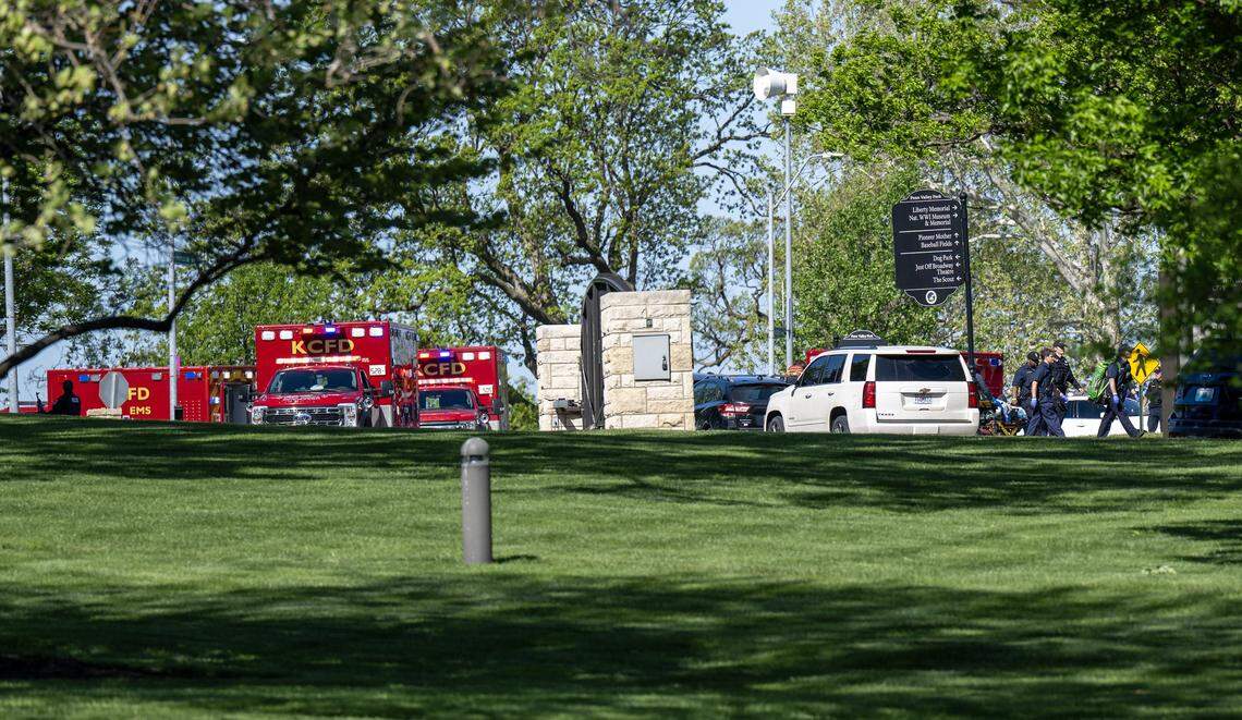 First responders gather at the National WWI Museum and Memorial on Tuesday, April 21, 2026, in Kansas City.