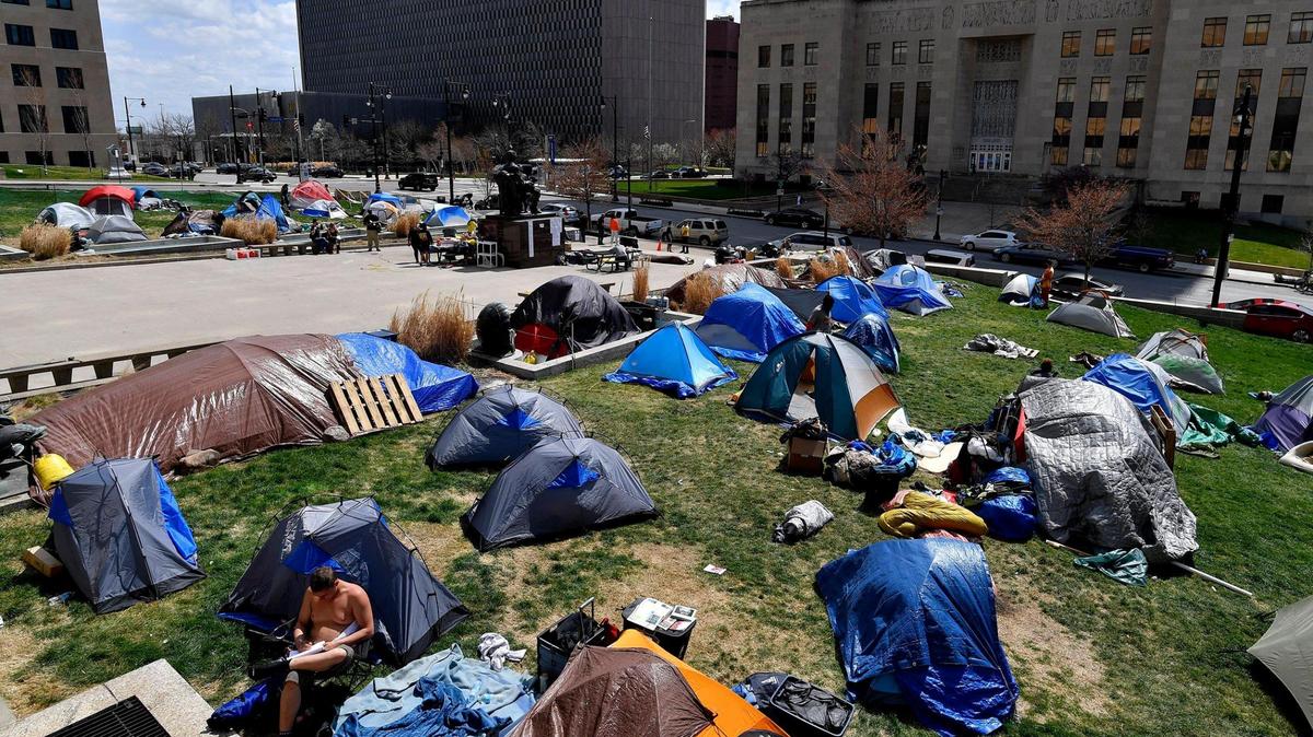 A 50-tent homeless camp was set up on the south lawn of City Hall last spring. Public protests called for Kansas City to find better, long-term solutions to housing the city’s approximate 2,000 people without homes. 