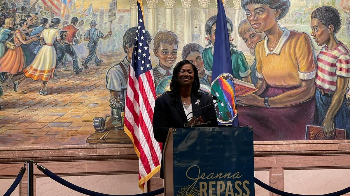 Jeanna Repass announces her campaign for Kansas Secretary of State.
