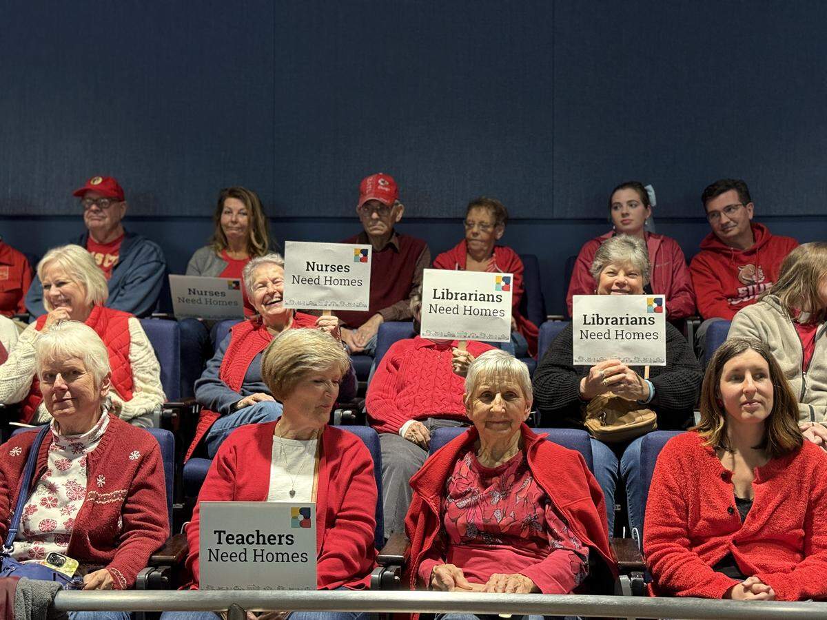 Lenexa residents wore red during the Tuesday, Feb. 18, City Council meeting to show support for Habitat for Humanity’s affordable housing project.