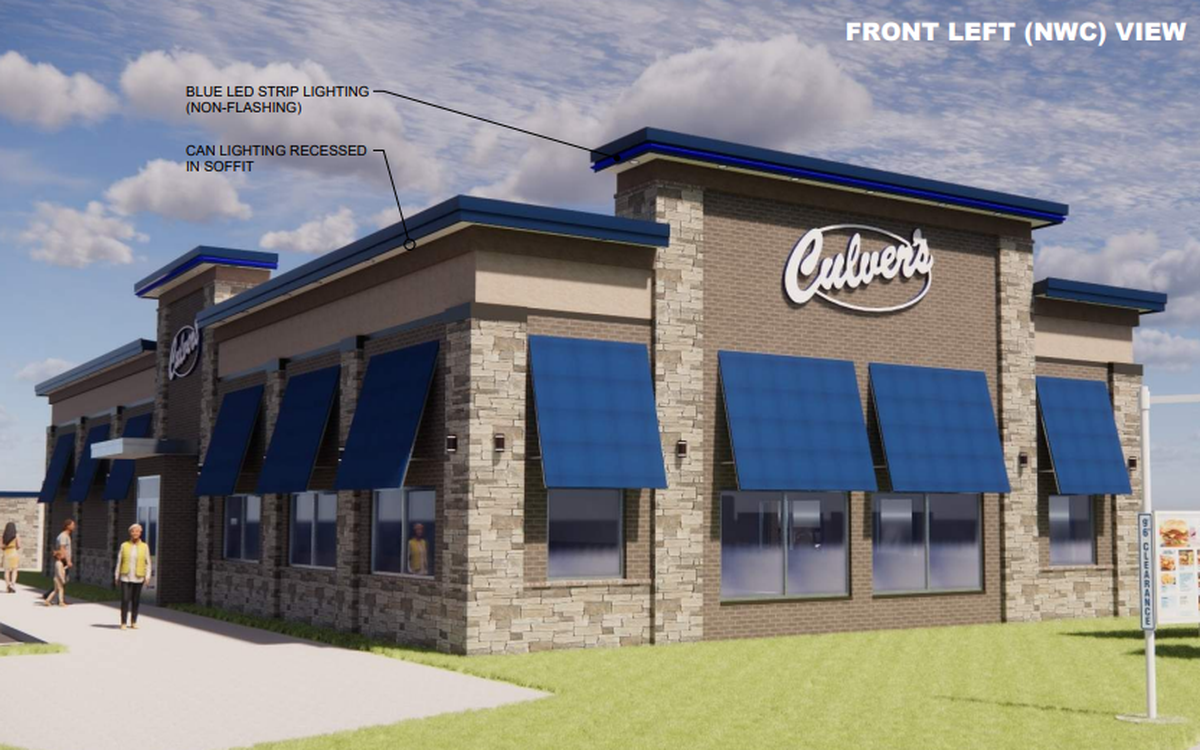 Culver’s submitted renderings of its proposed building to the city last month.