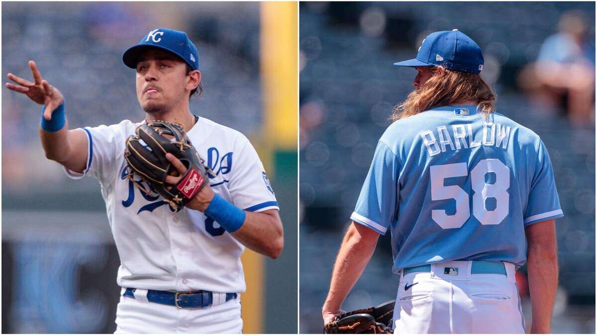 Nicky Lopez (left) and Scott Barlow (right) are candidates to be traded by the Royals before this year’s MLB trade deadline.