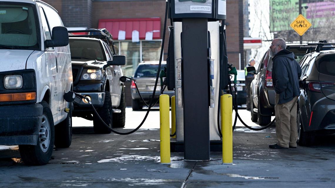 Drivers fill up at the QuikTrip on Armour Road in North Kansas City Tuesday, Mar. 8, 2022. After the ban of Russian oil into the United States to punish Russia for its invasion of Ukraine, gas prices have hit a record.