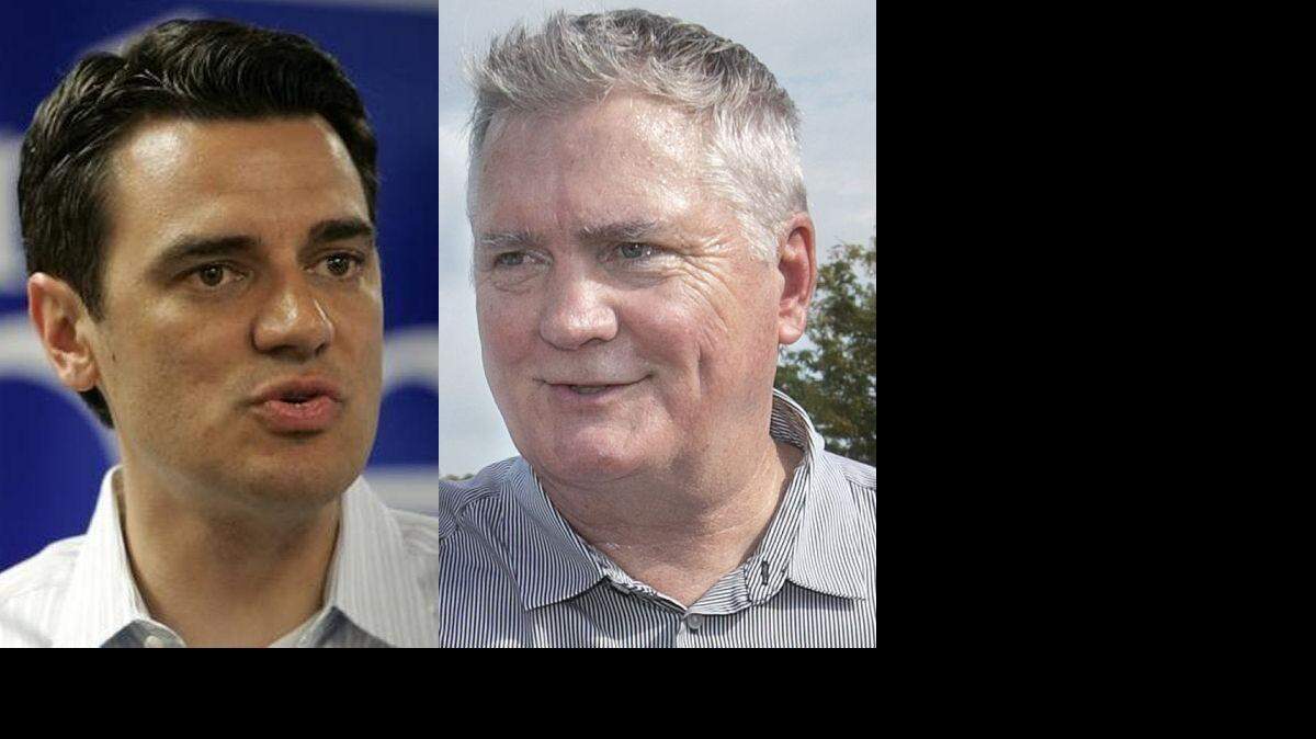 Incumbent U.S. Rep. Kevin Yoder (left) is facing Democrat Jay Sidie, a political novice, in the race to represent the Kansas' 3rd District in Congress.