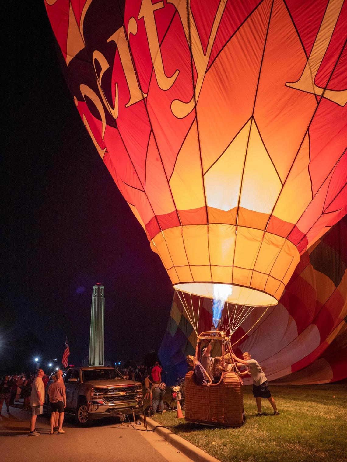 The night glowed with colorful hot air balloons at the Great Balloon Glow Saturday, August 20, 2022, at the National World War I Museum and Memorial.