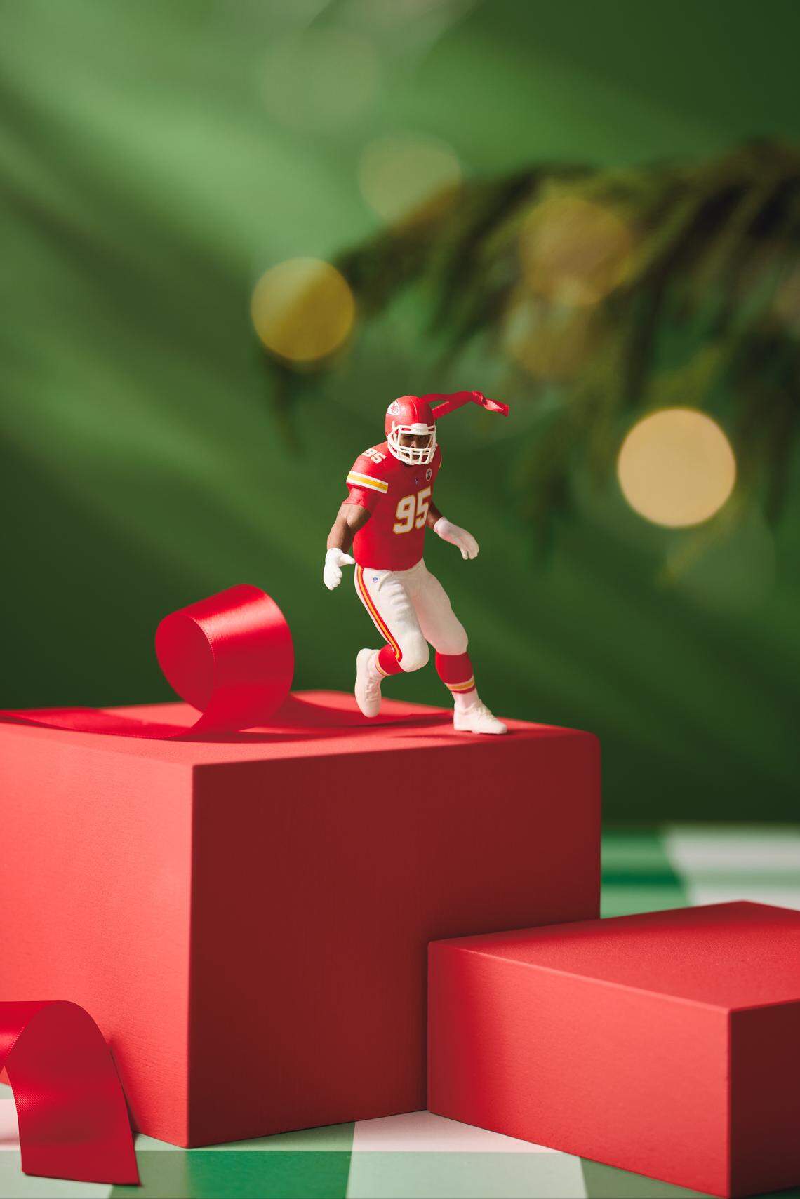 Kansas City Chiefs defensive tackle Chris Jones as a Hallmark Keepsake ornament.