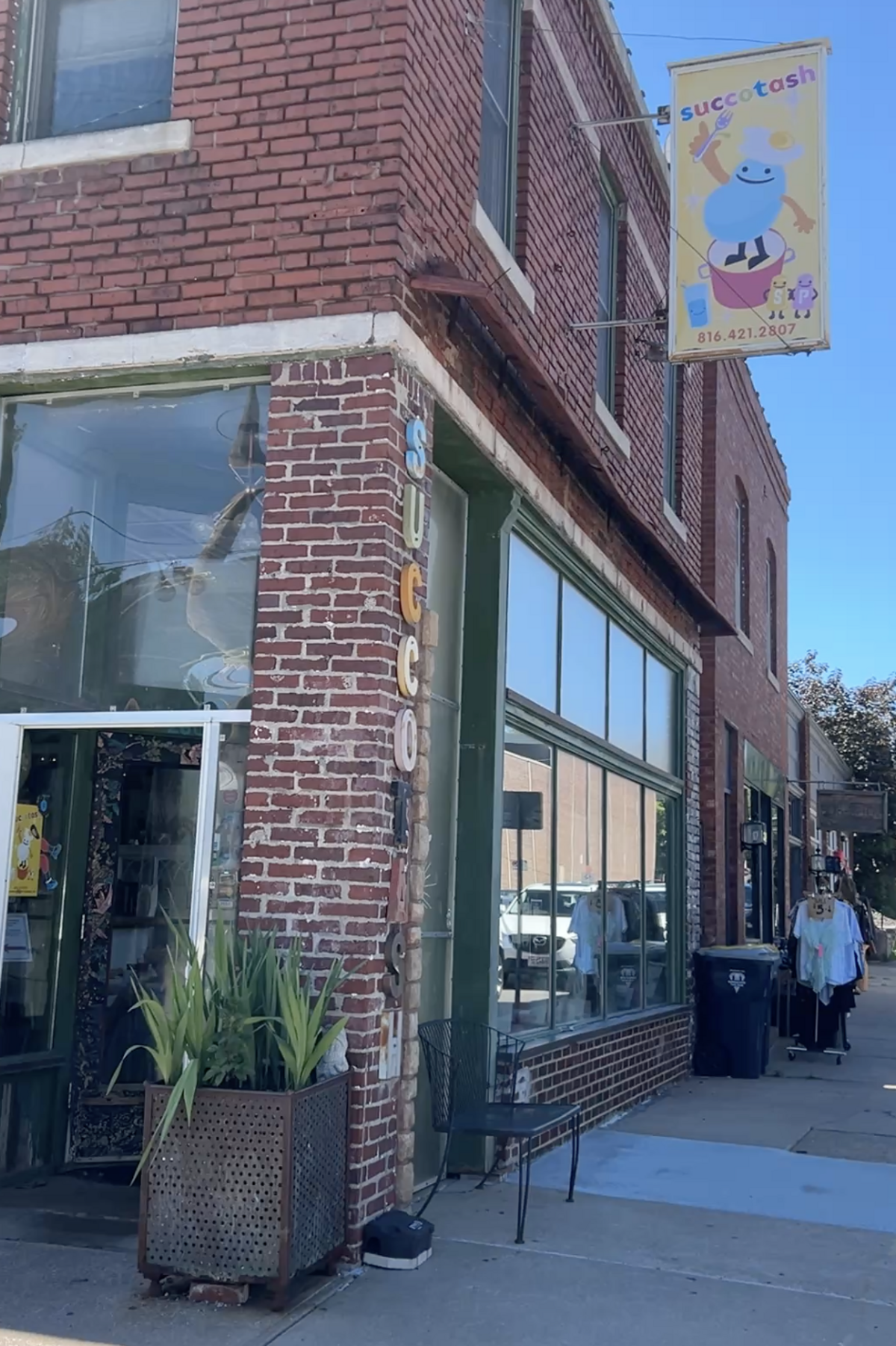 Succotash’s front door is tucked away into the corner of the building at 2601 Holmes St.