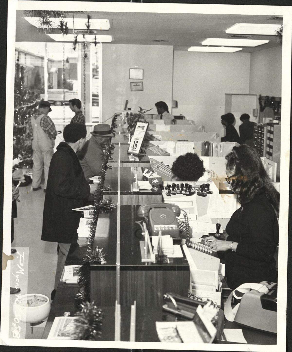 Interior of the Douglass State Bank in Kansas City, Kansas.