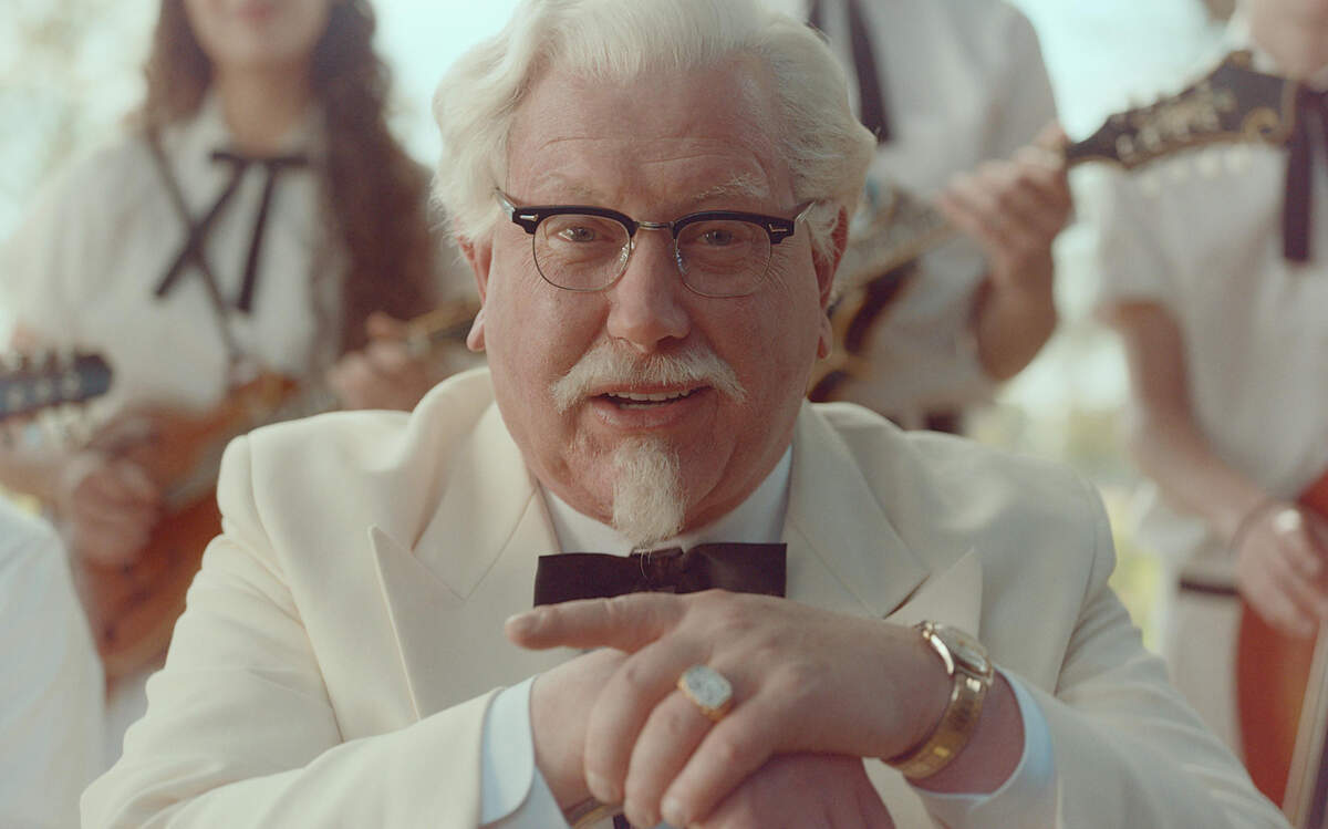 This image provided by KFC shows "Saturday Night Live" alum Darrell Hammond as Colonel Sanders in a new KFC television ad. The real Col. Harland Sanders died nearly 35 years ago, and KFC hasn't featured him in TV ads for about 20 years. 