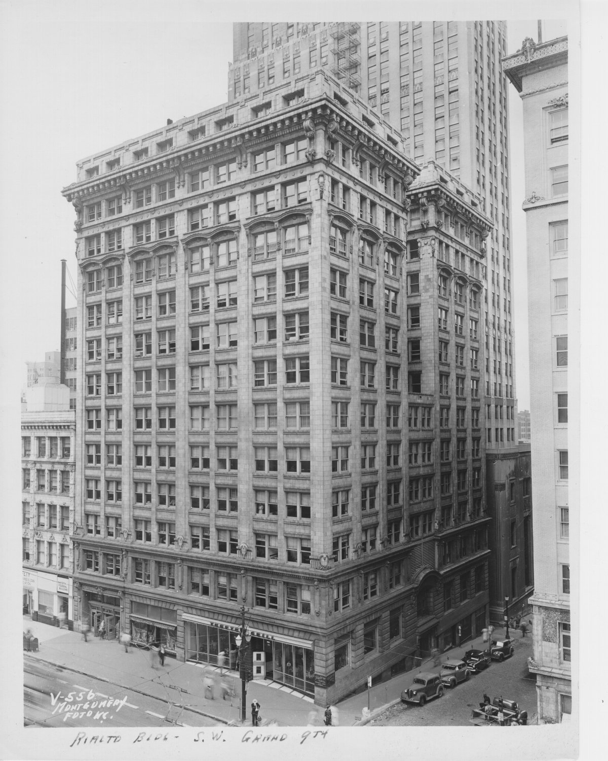 The Rialto Building was rebuilt, seen here in 1929, and continued to host office space for health professionals for decades.
