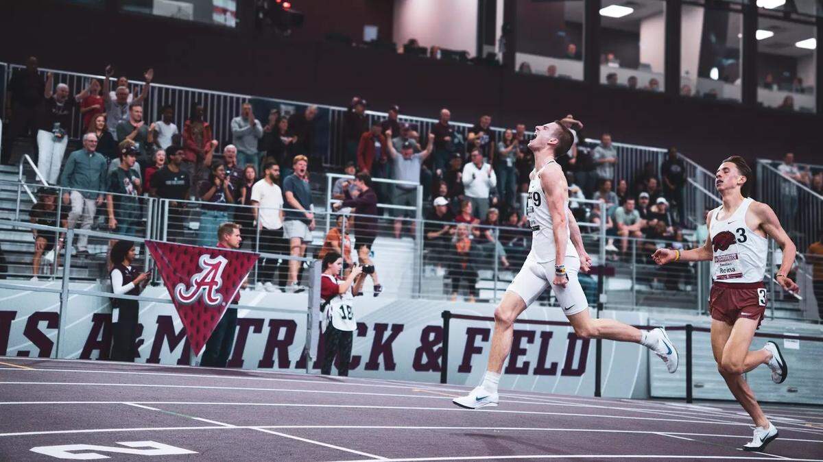 Missouri Tigers junior Drew Rogers won the men’s 3,000-meter final at the Southeastern Conference Indoor Track & Field Championships on Saturday, March 1, 2025 in College Station, Texas.