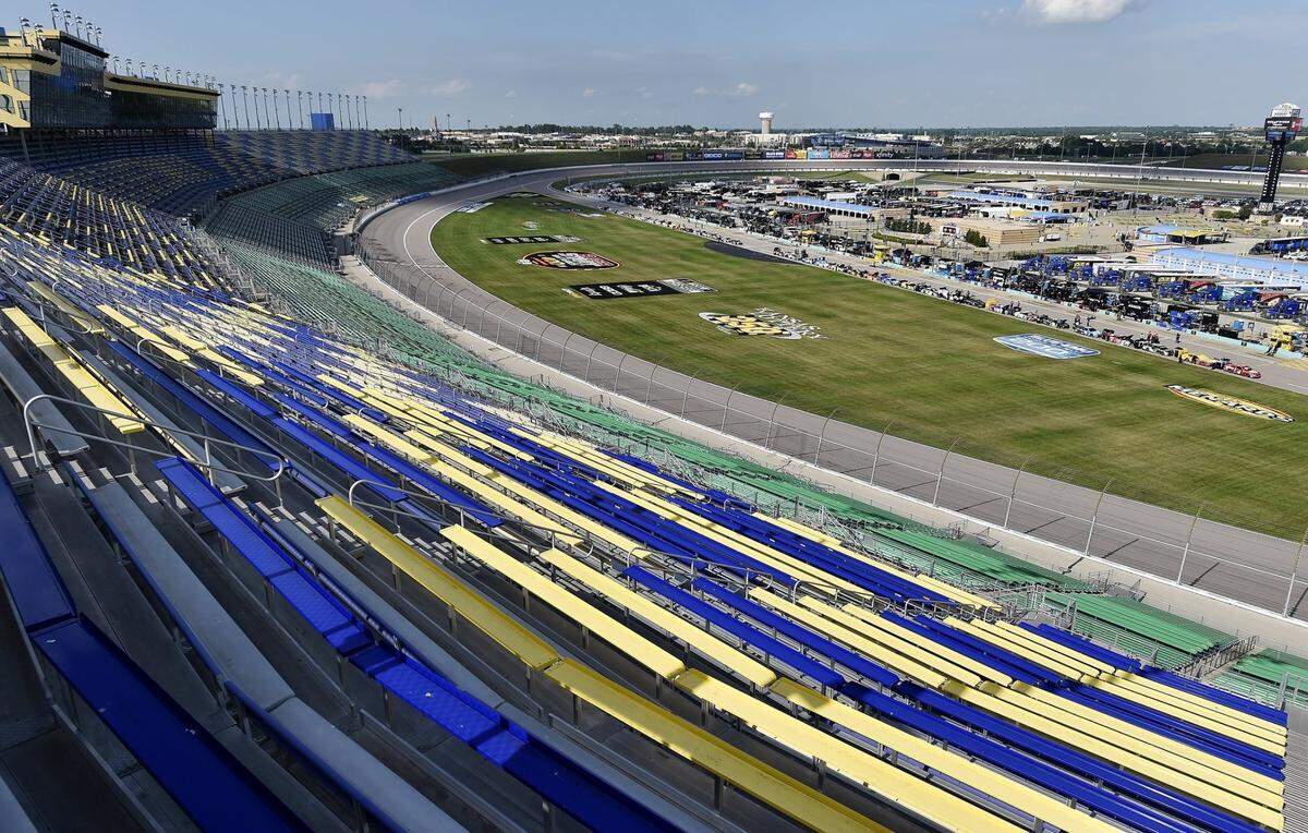 The grandstands were empty at Kansas Speedway for its NASCAR Cup Series race in July, but some fans will be allowed this weekend.