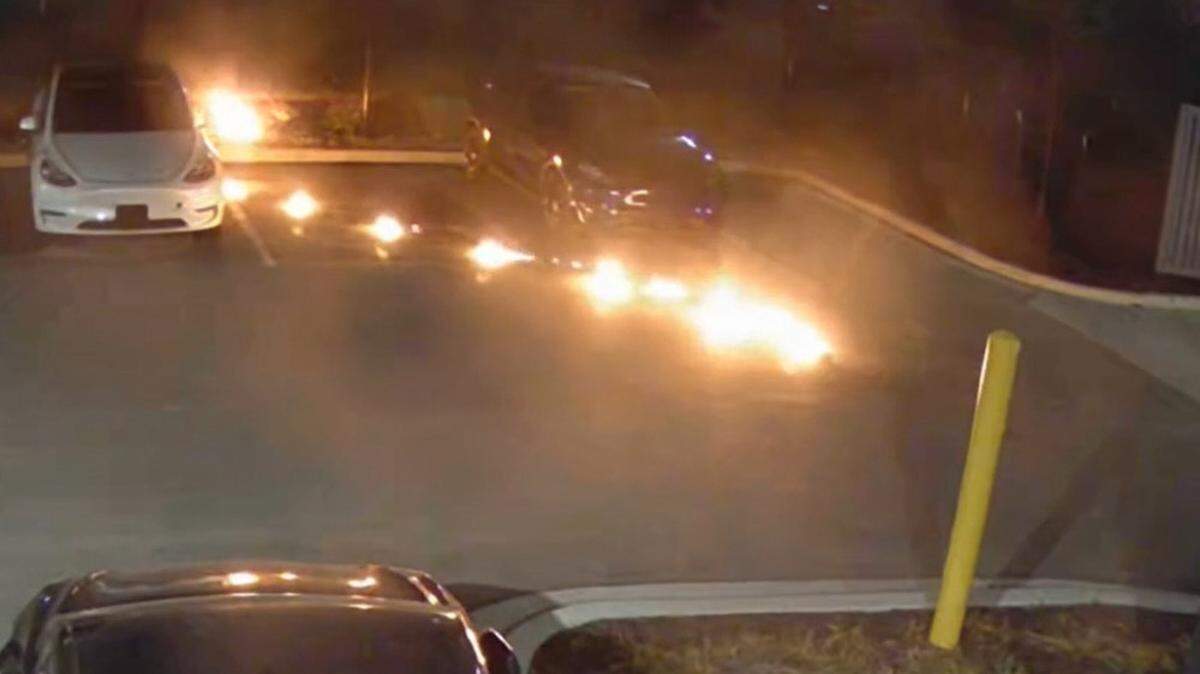 A suspect allegedly threw two Molotov cocktails at the back of a Tesla Collision Center in Lenexa just after 1 a.m. on April 3, 2025. Federal investigators are offering a $5,000 reward for information leading to the arrest and conviction of the suspect.