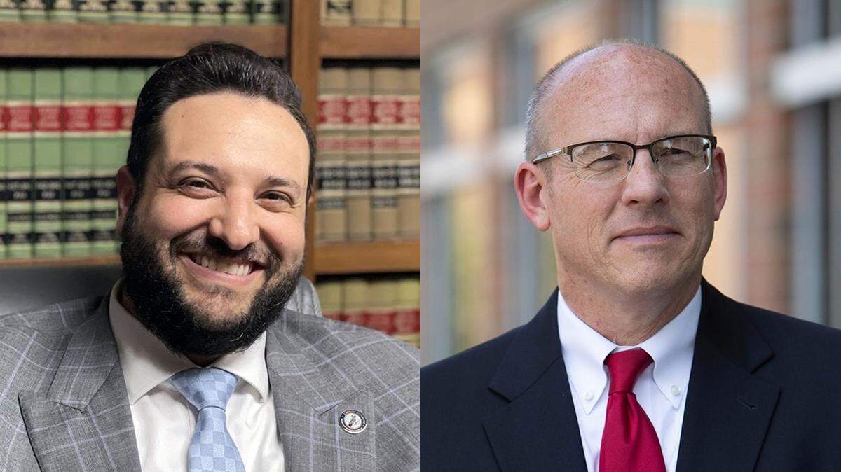David Greenwald, left, and Steve Howe are Republican candidates for Johnson County district attorney. 