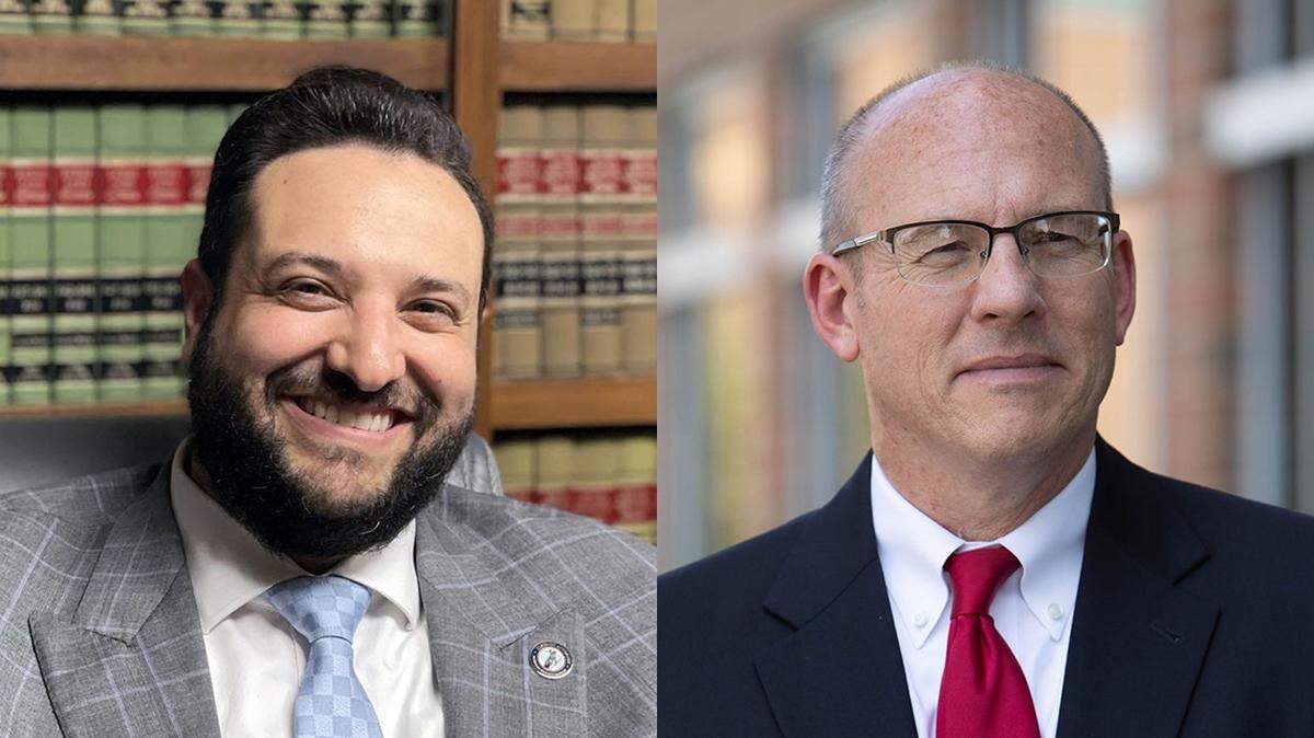 David Greenwald, left, a prosecutor in Douglas County, is challenging incumbent Johnson County District Attorney Steve Howe, in the Republican primary on Aug. 6. 