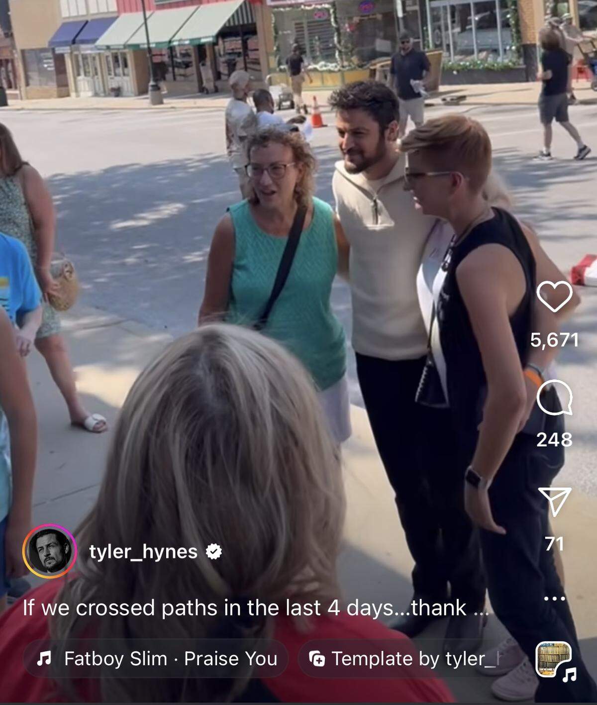 Just Tyler Hynes, hugging more fans.