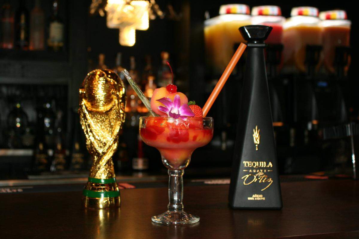 A raspberry and mango swirl flavored soft-serve margarita from Anejo Modern Mexican Cuisine.