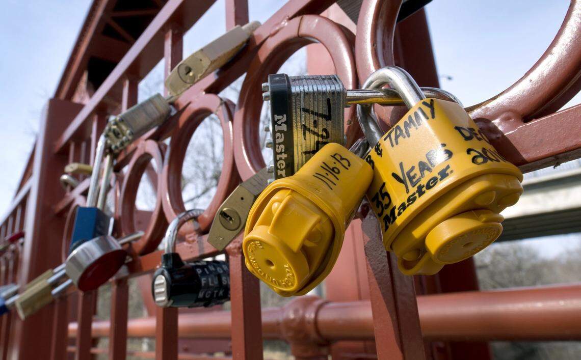 The Kansas City Parks and Recreation Department is holding a “Lock your love on the old Red Bridge” event in Minor Park.