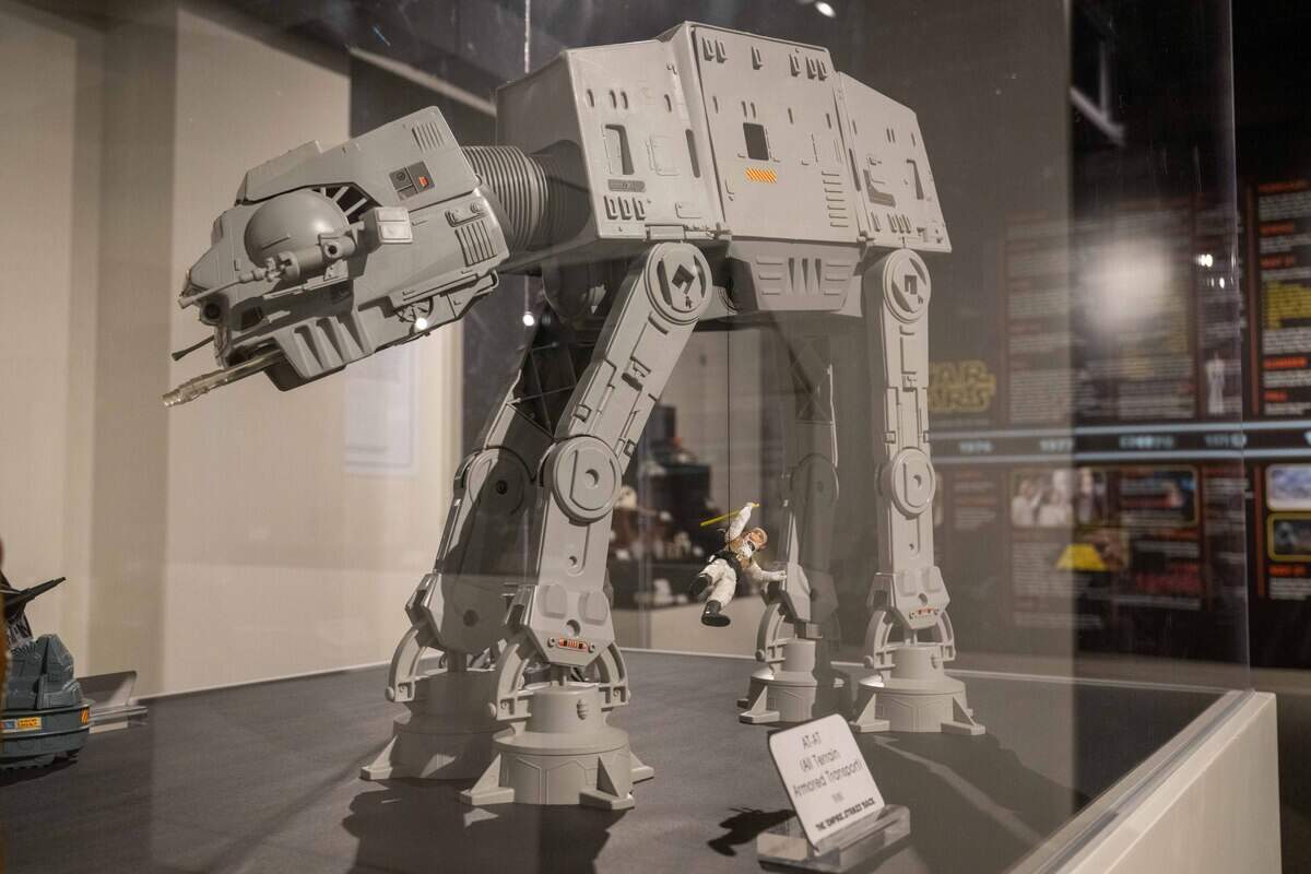 A vintage Kenner Toys AT-AT toy is on display at the National Museum of Toys and Miniatures.