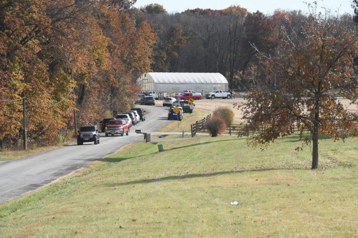 Authorities in Clay County respond to a bridge collapse near Kearney that killed one person on Oct. 26, 2022.