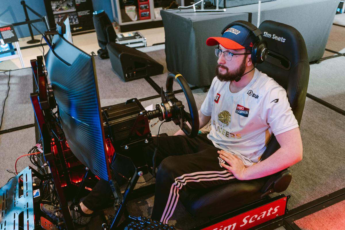 Graham Bowlin is an eNASCAR driver for the Kansas City Pioneers in the No. 48 Price Chopper car. In this October photo he’s competing in the Championship 4 event at the NASCAR Hall of Fame in Charlotte, North Carolina.