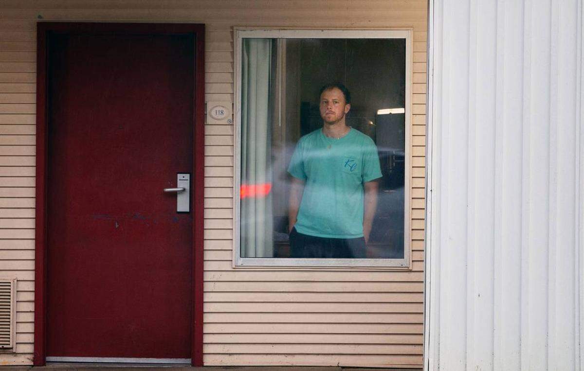 Aaron Hall of Kansas City stayed 10 days and nine nights at an Econo Lodge in Charlotte, North Carolina, after testing positive for COVID-19 while in town.