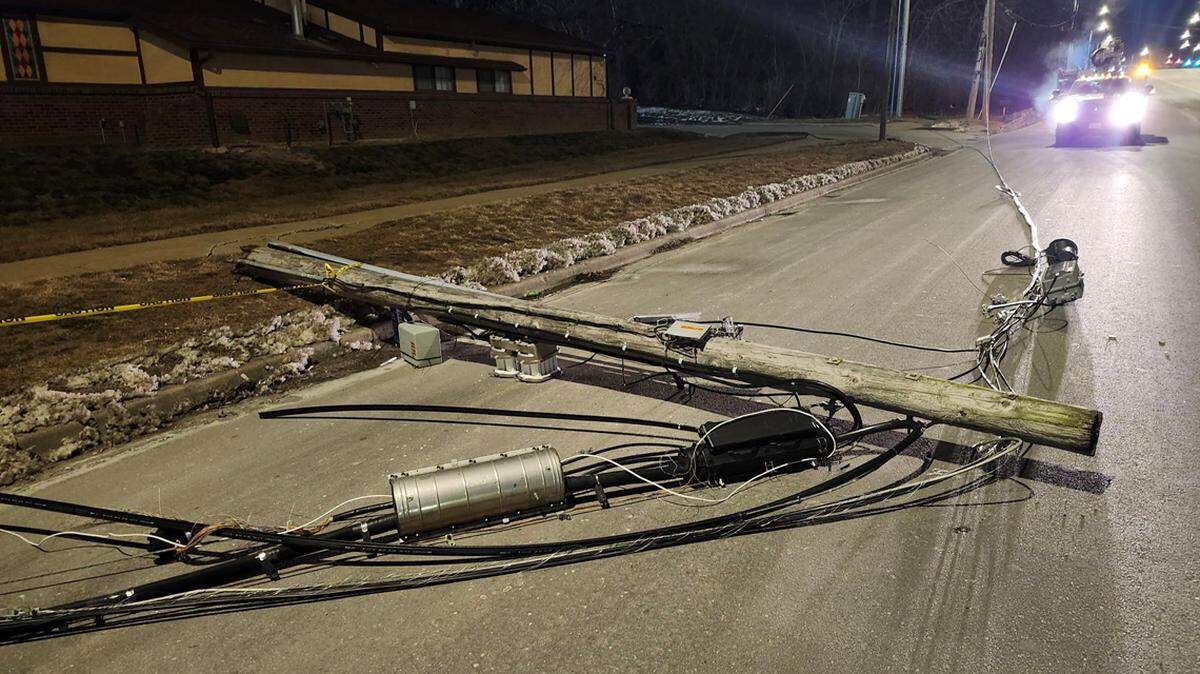Utility lines down, likely damaged by people looking for copper to steal