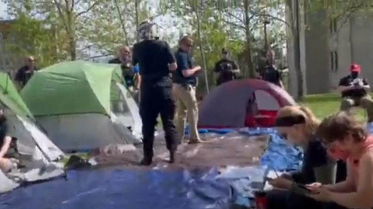 Police arrested one person at the University of Kansas Palestine Solidarity Encampment Tuesday, while they disbanded tents erected for the protest.