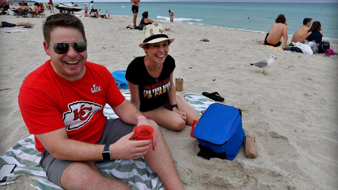 The scene on Miami’s South Beach: Sun, music and hordes of Kansas City Chiefs fans