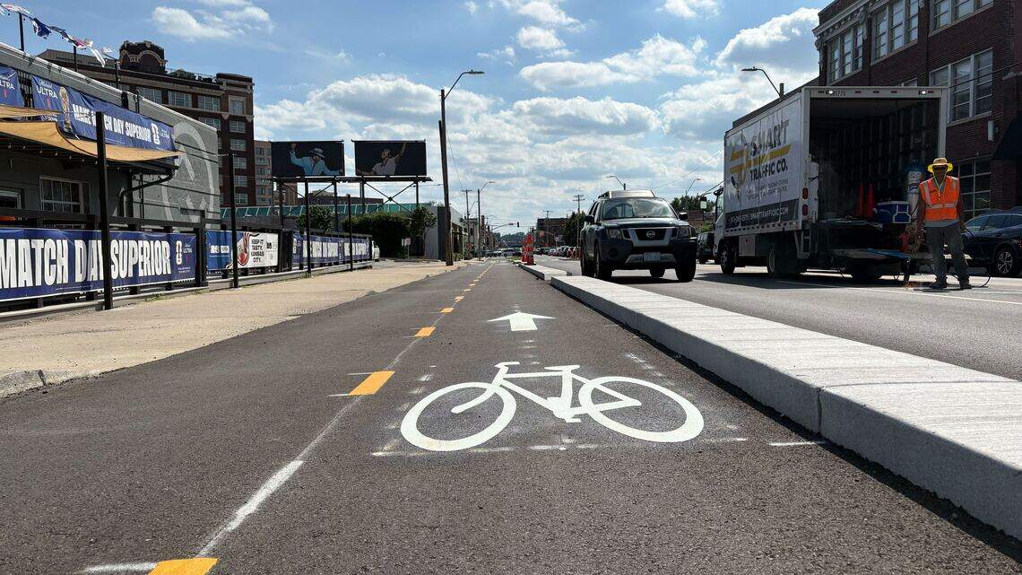 This Crossroads corridor got a safety upgrade. See bike lanes, street parking