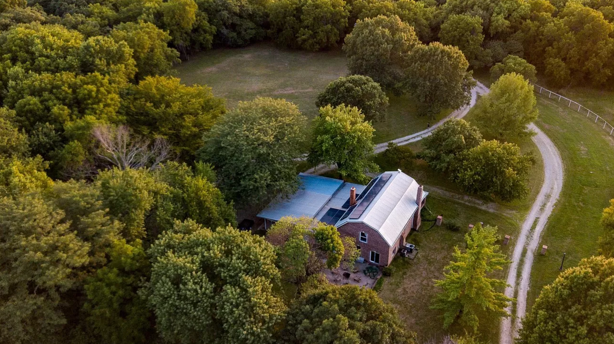 The farmhouse from above.