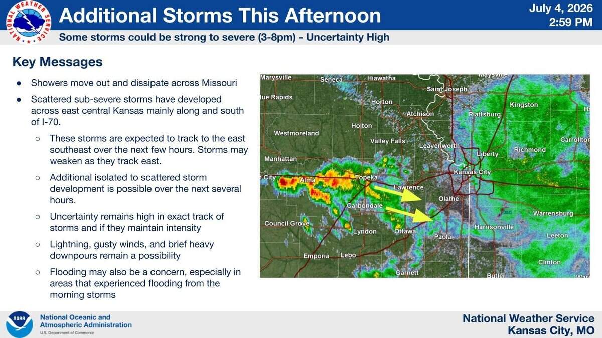 Map of incoming storms