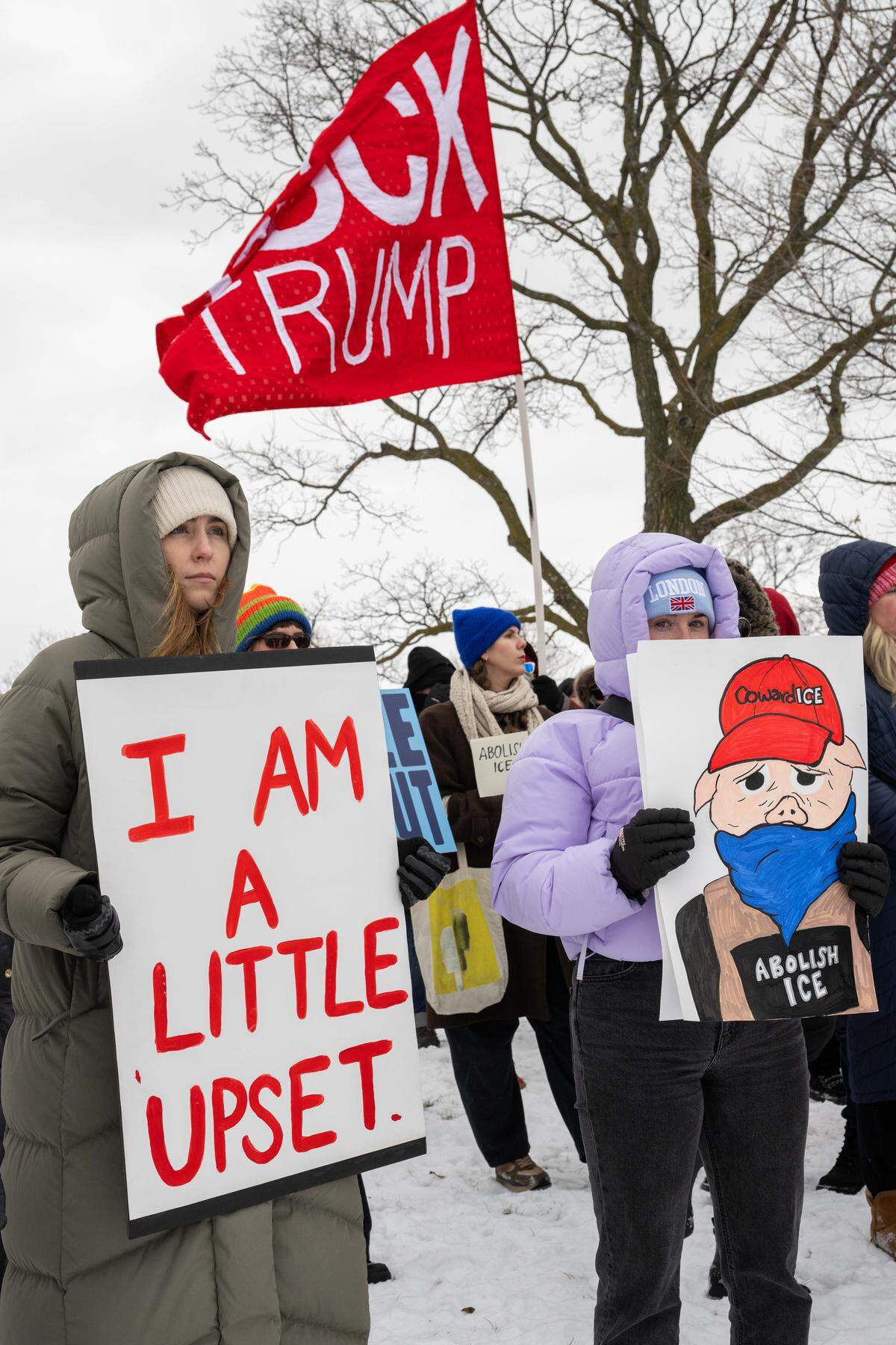 Protesters gathered at the World War I Museum and Memorial to rally against recent ICE actions across the U.S. and in Kansas City on Friday, Jan. 30, 2026.