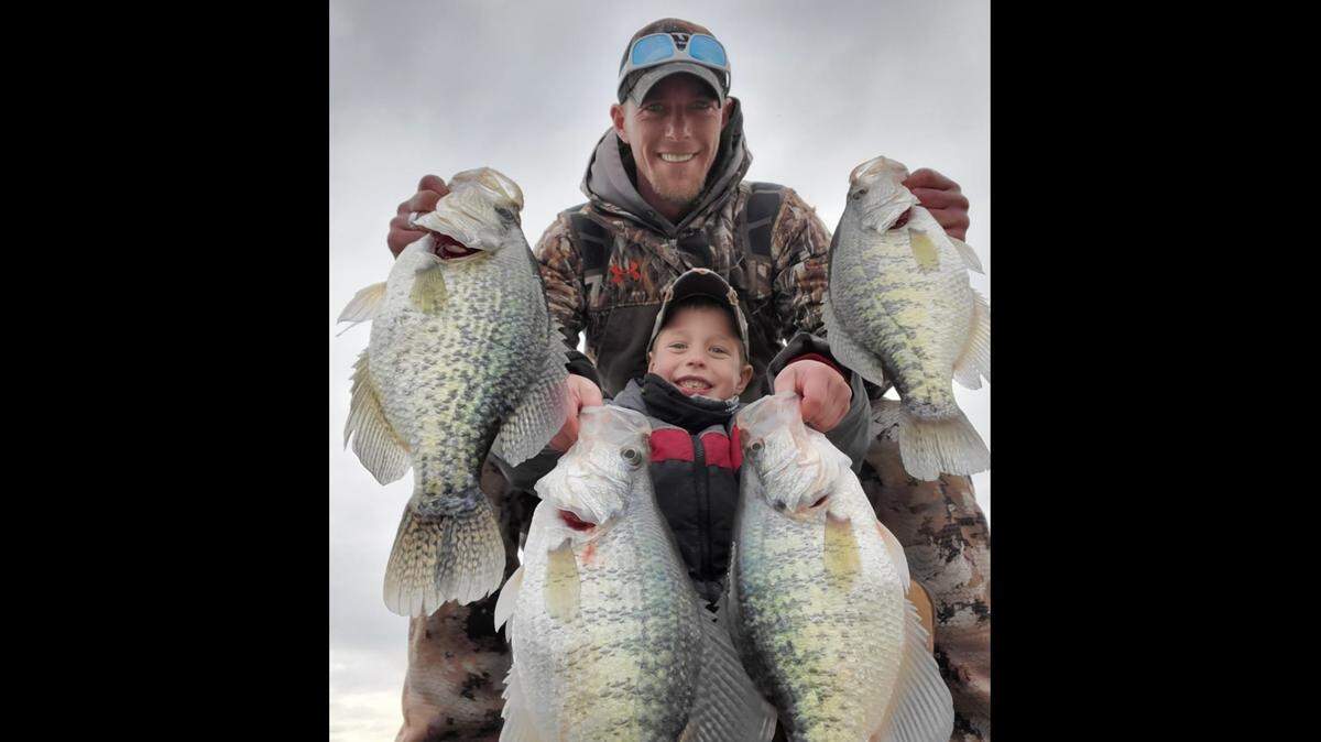 Weylon Shanks and his son got into the big crappie on Truman Lake recently.