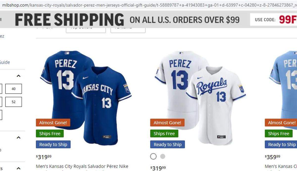 As of Thursday morning, fans could shop for Salvador Perez’s jersey, even though he is locked out.