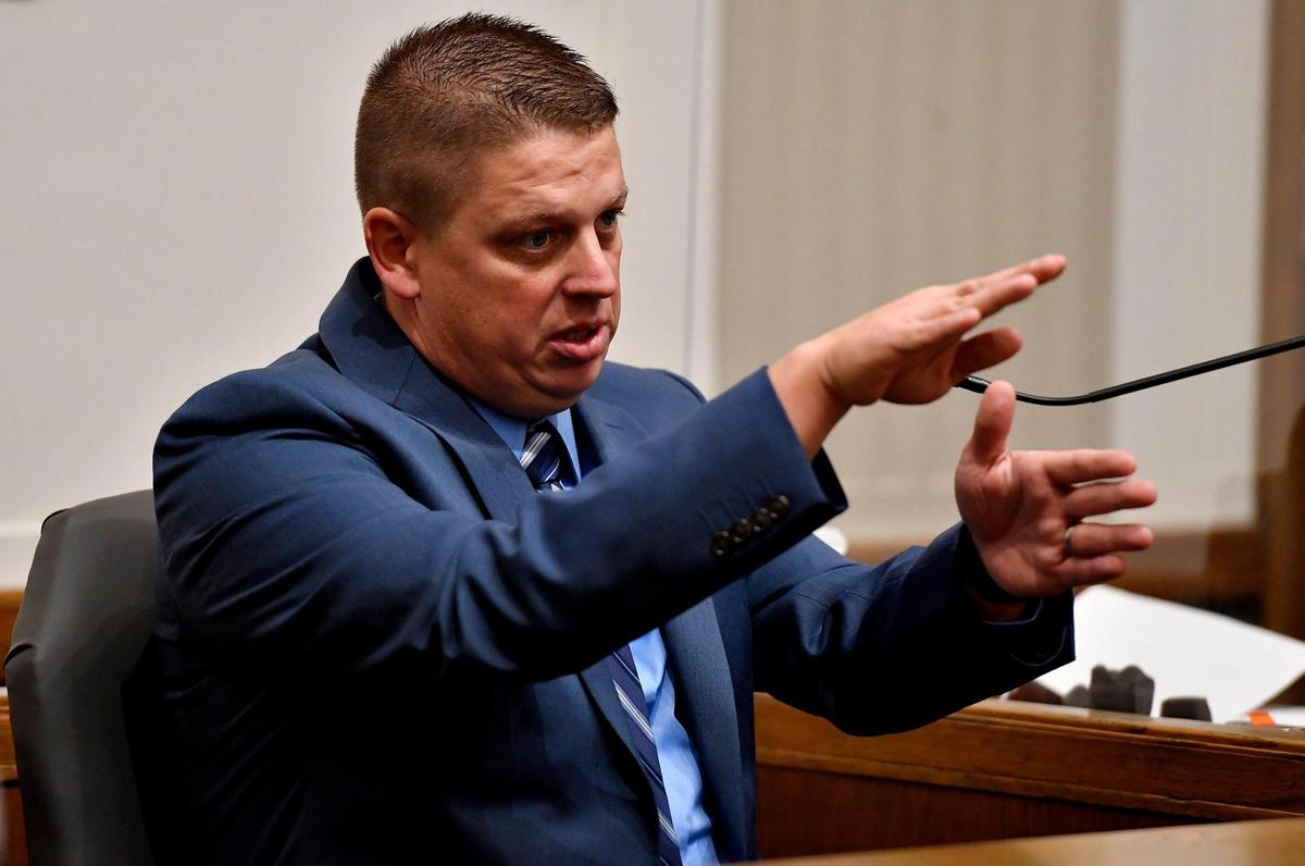 Eric DeValkenaere, a Kansas City, Missouri, police detective, who shot and killed Cameron Lamb after a chase, testified Wednesday about what led up to the shooting of Lamb, who was backing his pickup truck into his garage. The trial began Monday morning in Jackson County Circuit Court. DeValkenaere is charged with first-degree involuntary manslaughter and armed criminal action in the death of Lamb on Dec. 3, 2019.