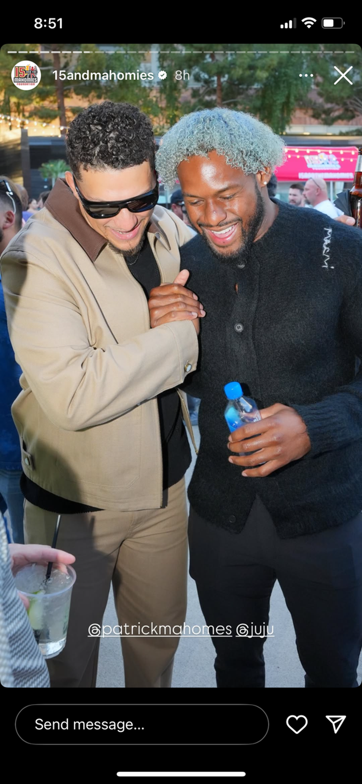 Patrick Mahomes with JuJu Smith-Schuster