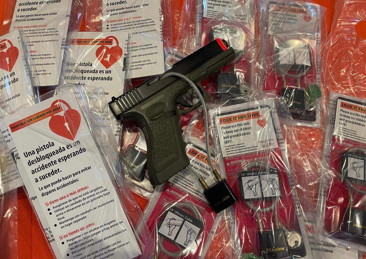 The nonprofit Grandparents for Gun Safety hands out free gun locks at community events across the Kansas City metro area and surrounding cities. 
