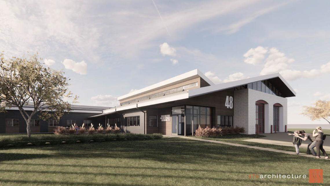 Overland Park’s newest fire station, on the Blue Valley Southwest High School campus, will be the first in the city designed to prevent firefighters from bringing carcinogens and biohazards into the station’s living areas and back home to their families.