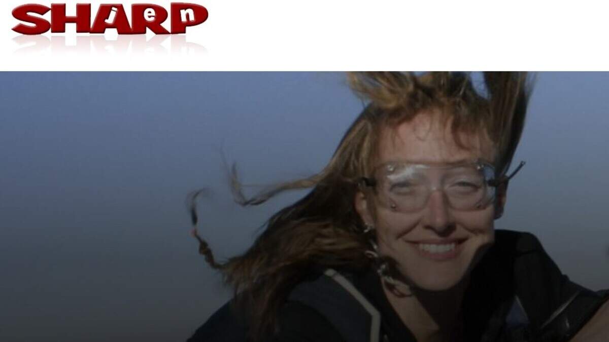 Jen Sharp is seen in a photo at the top of her website and online resume.