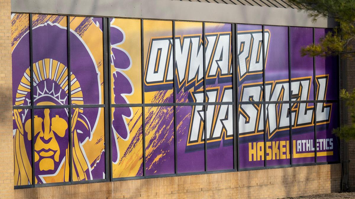 A mural at Haskell Indian Nations University in Lawrence, Kansas.