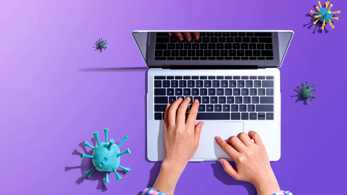 True or False with woman using a laptop computer